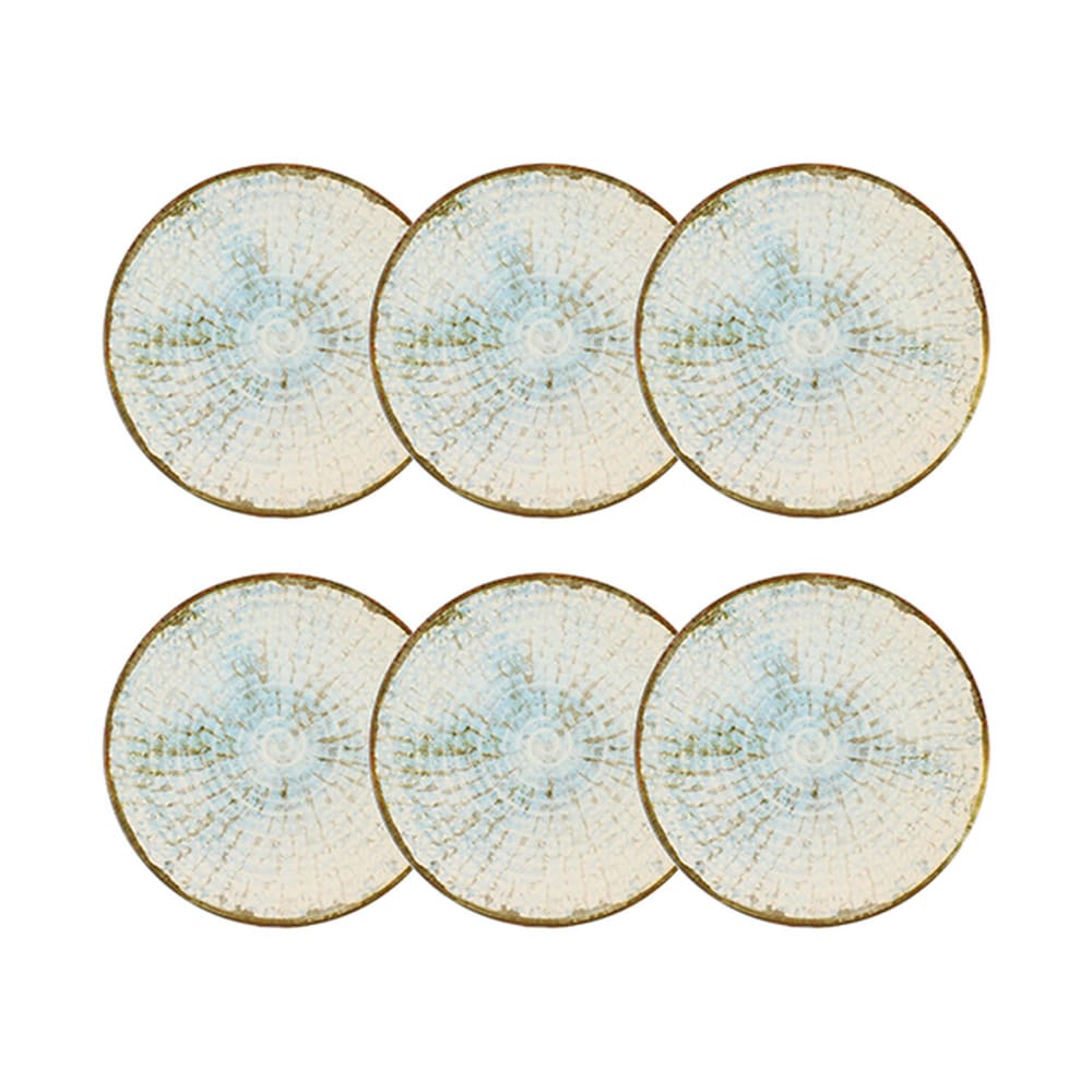 Lot de 6 assiettes plates 26cm en faience bleu et blanc Lot de 6 assiettes plates 26cm en faience bleu et blanc