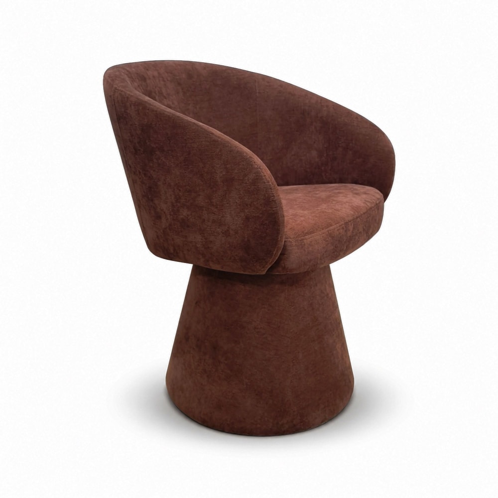Fauteuil de table pivotant en velours cherry Fauteuil de table pivotant en velours cherry