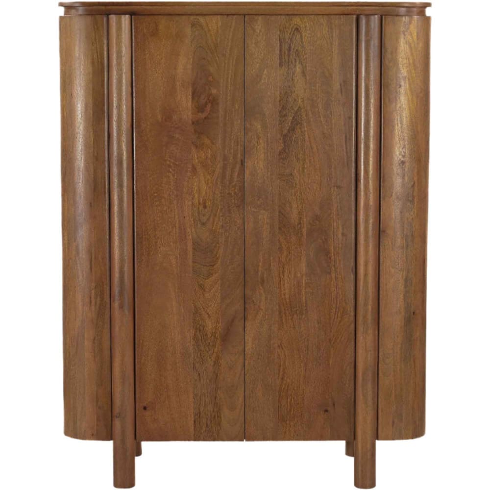 Moloo Hohes Sideboard mit 2 Türen aus Massivholz Braun