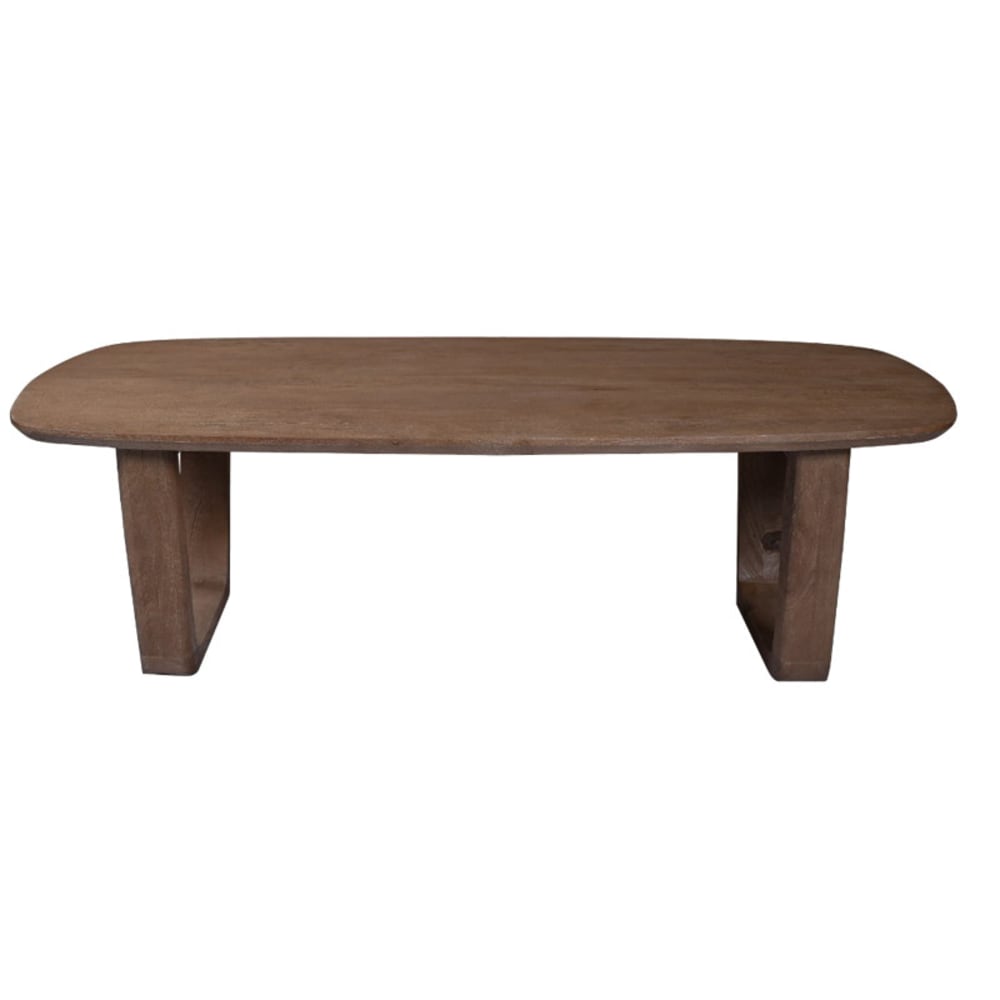 Table basse en bois massif brossé brun Table basse en bois massif brossé brun