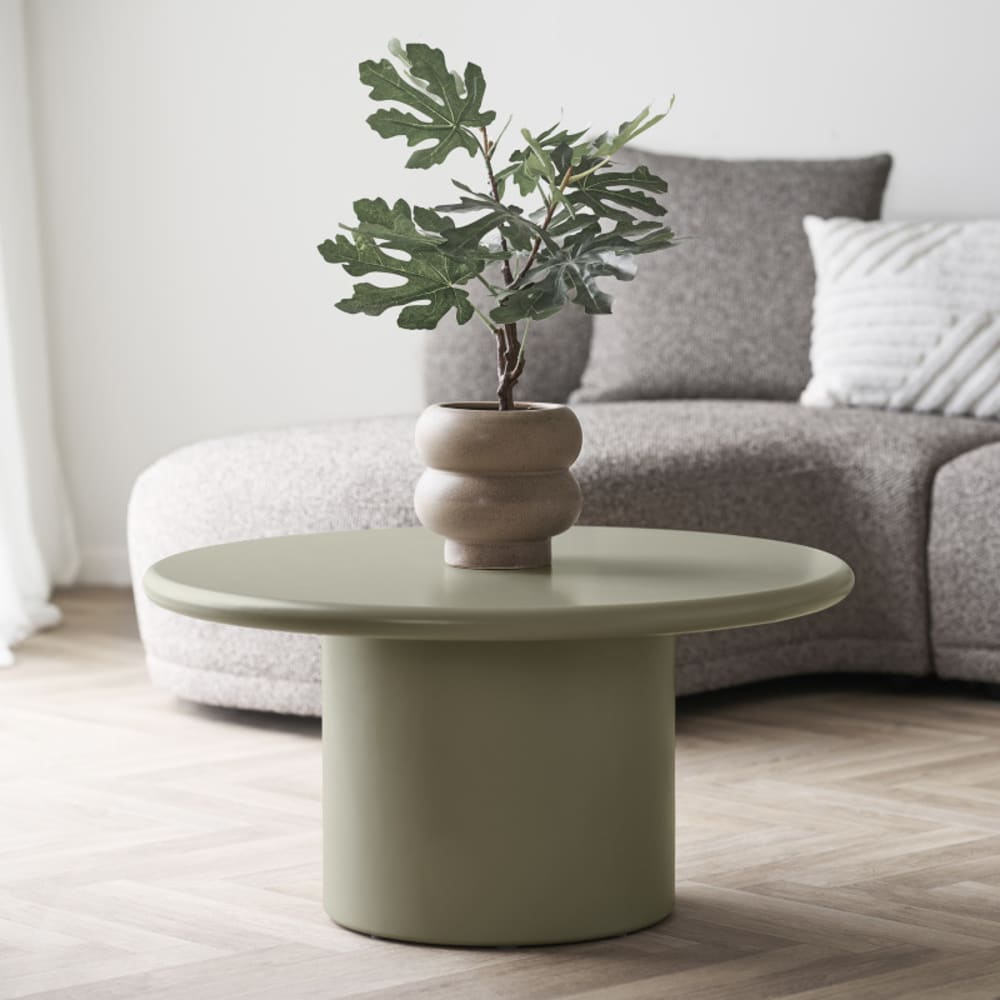 Table basse verte ø80 cm