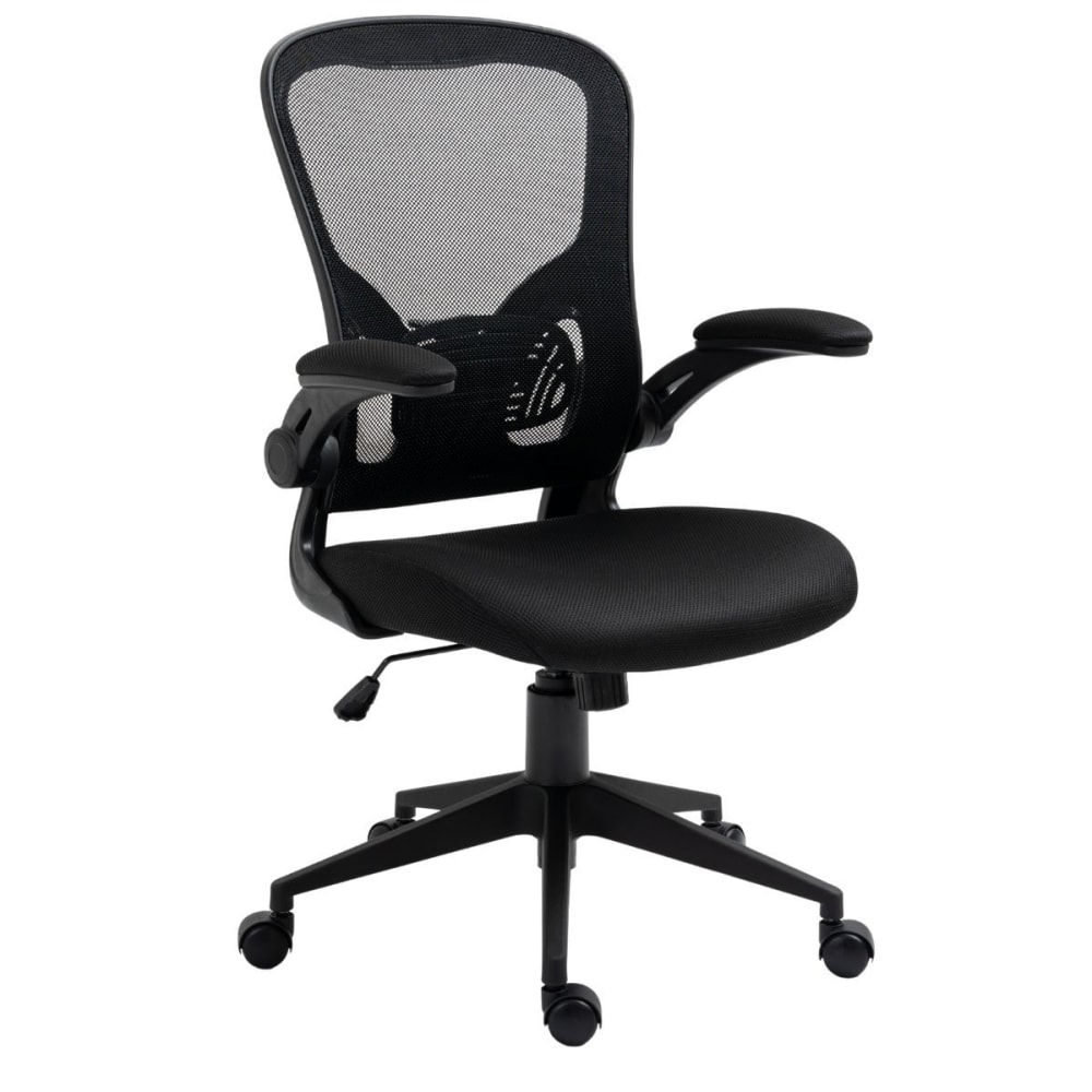 Fauteuil de bureau en maille noir avec accoudoirs réglables