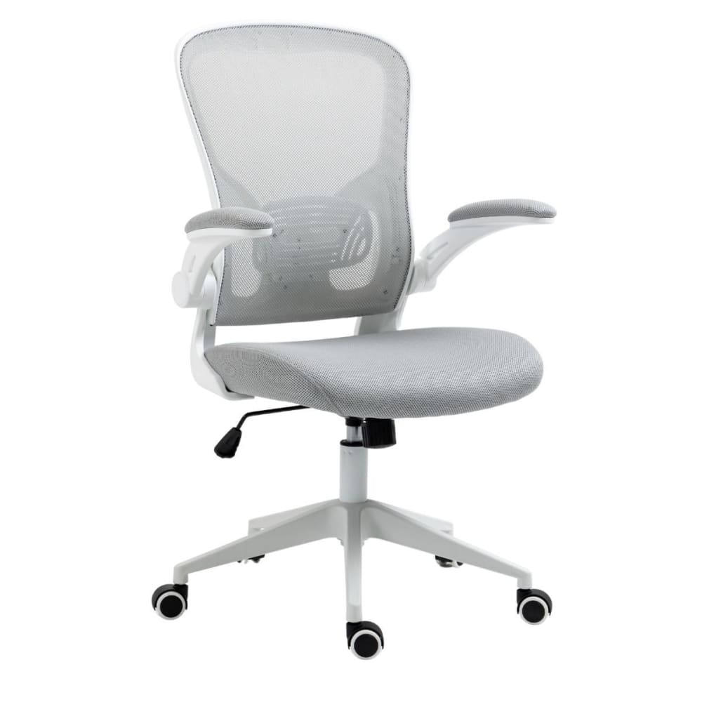 Fauteuil de bureau en maille gris avec accoudoirs réglables
