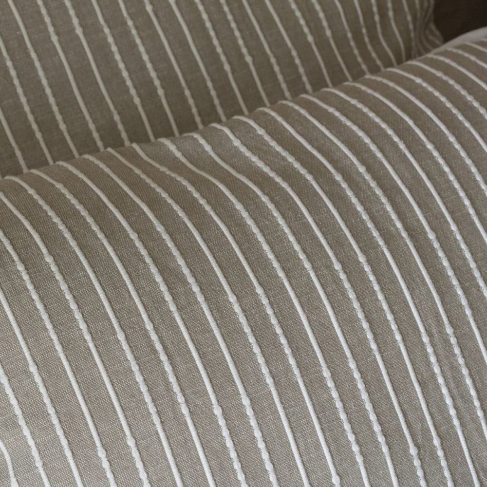 Taie d'oreiller 60x60cm coton tissage texturé coloris beige et blanc — vue 4