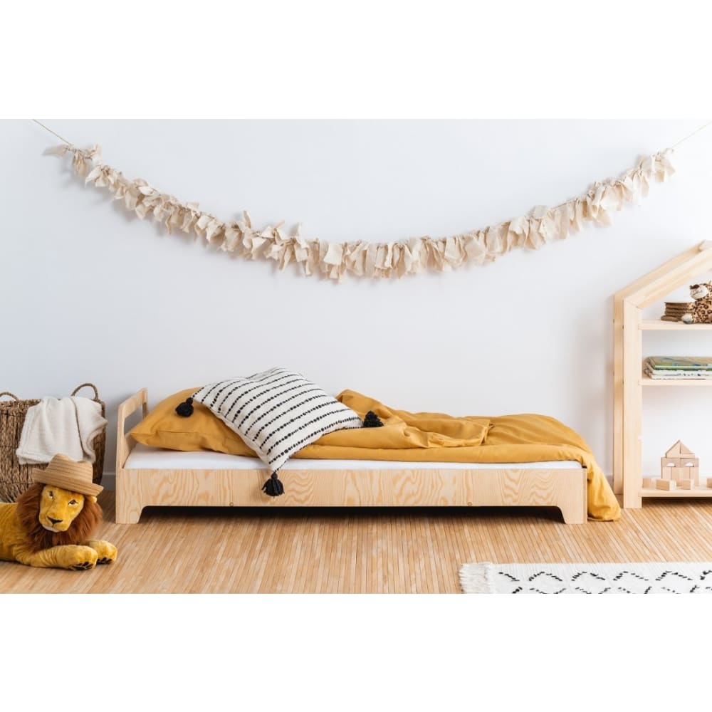 Niedriges Kinderbett KIKI 2 Kiefern-Sperrholz 90x160 - Maisons Du