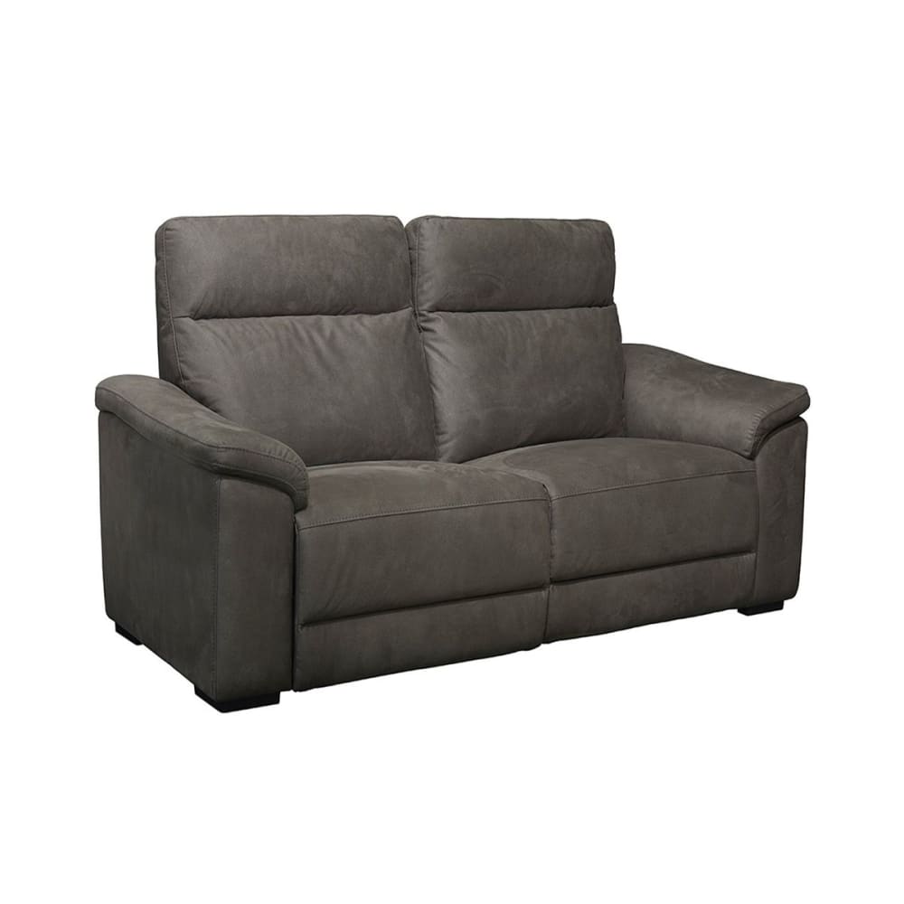 Canapé fixe 2 places tissu peau de pêche gris foncé Canapé fixe 2 places tissu peau de pêche gris foncé