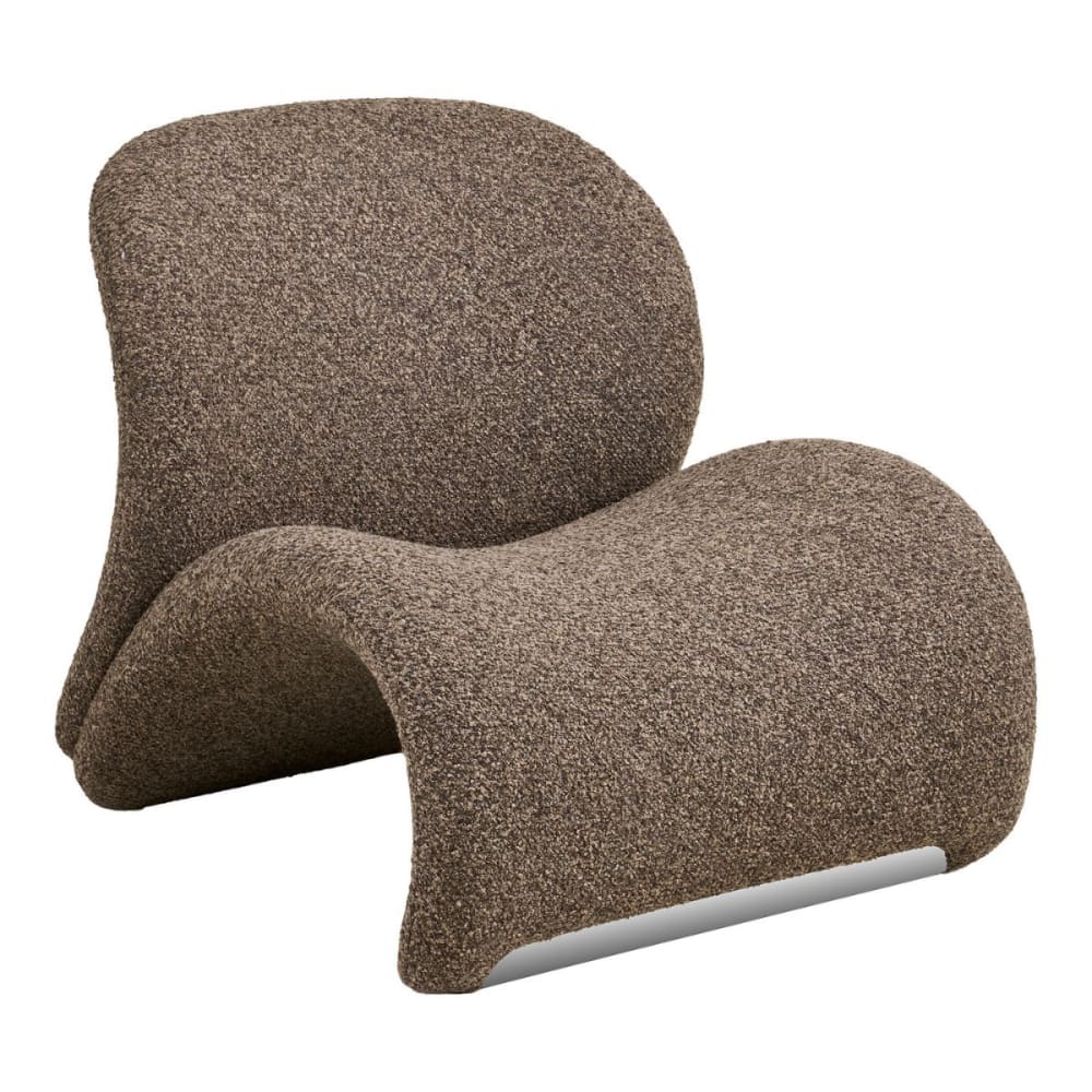 Fauteuil tissu maille bouclette marron Fauteuil tissu maille bouclette marron