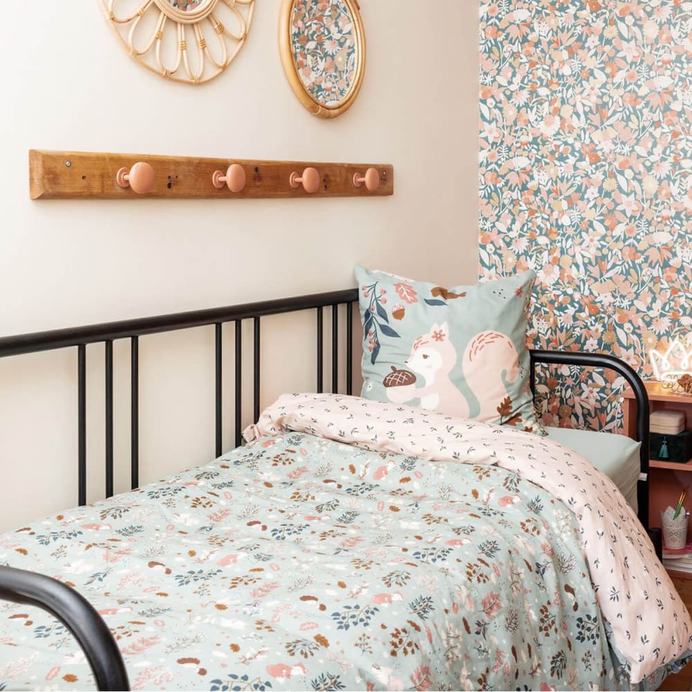 Parure de lit forêt housse de couette 200x200cm 2 taies d'oreiller