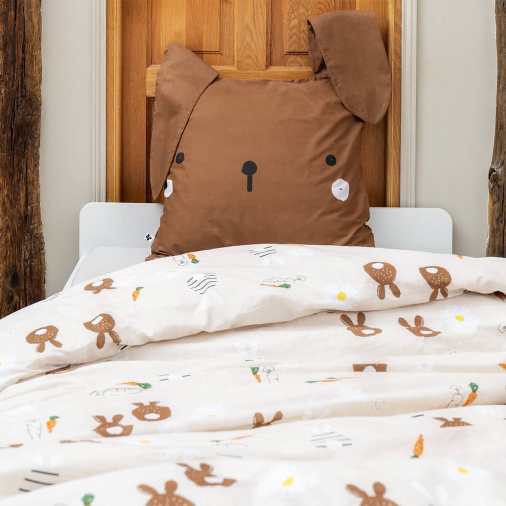 Parure de lit lapin housse de couette 240x220cm 2 taies d'oreiller