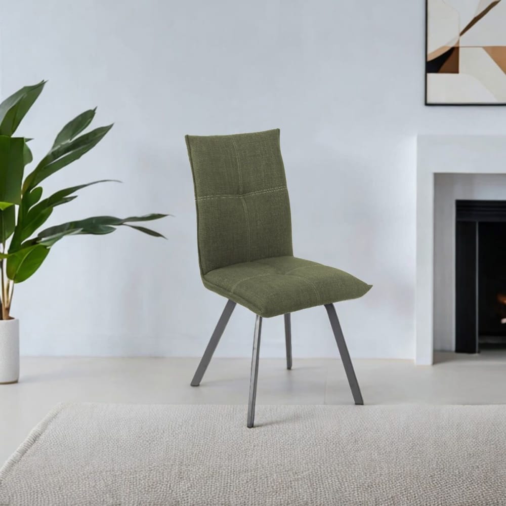 Lot de 2 chaises tissu coloris vert kaki