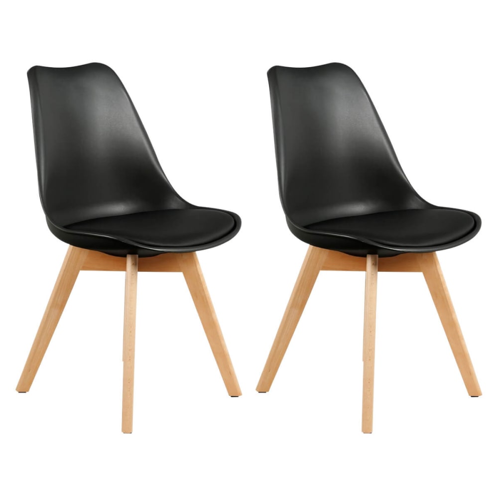 Lot de 2 chaises scandinaves noires