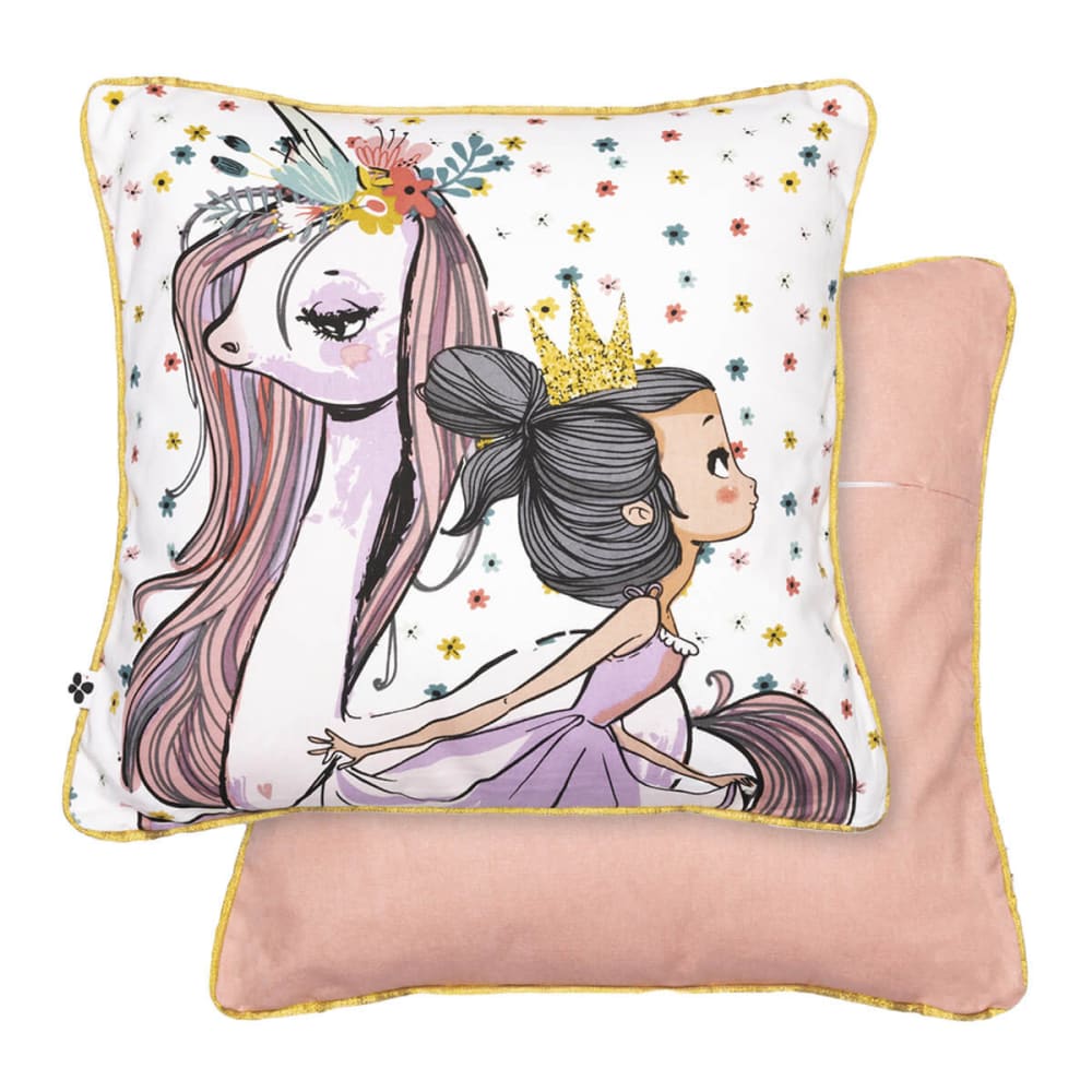 Coussin déhoussable 40x40cm coton motif licorne — vue 3