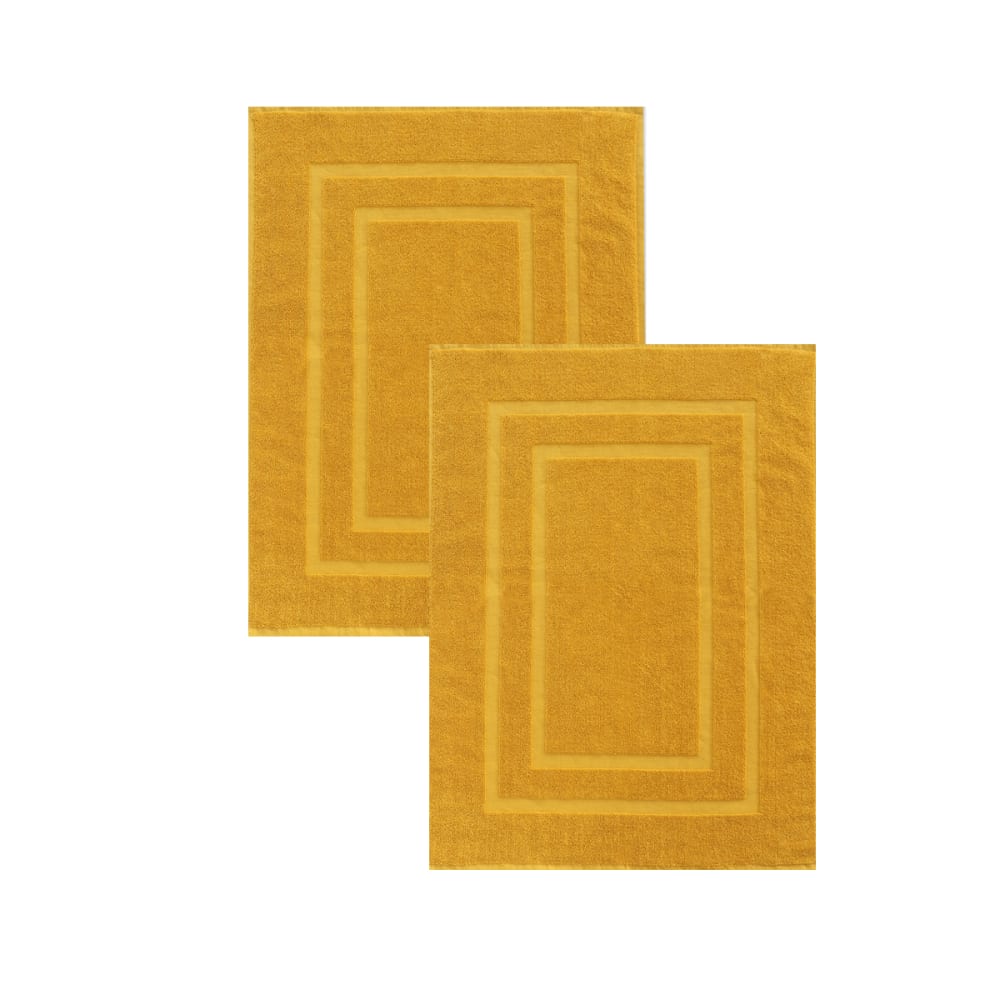 Lot de 2 tapis de bain 50x70 cm éponge safran