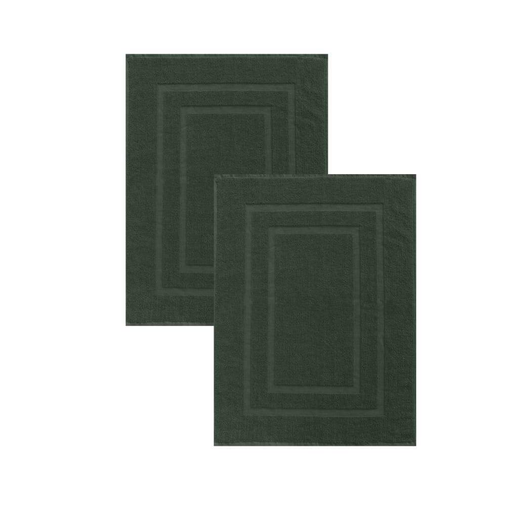 Lot de  2 tapis de bain 50x70 cm éponge olive