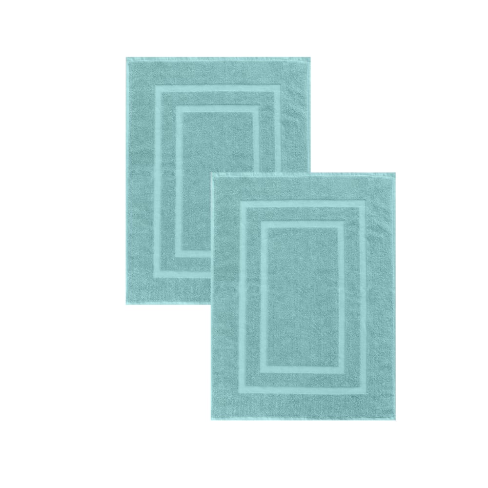 Lot de  2 tapis de bain 50x70 cm éponge vert céladon