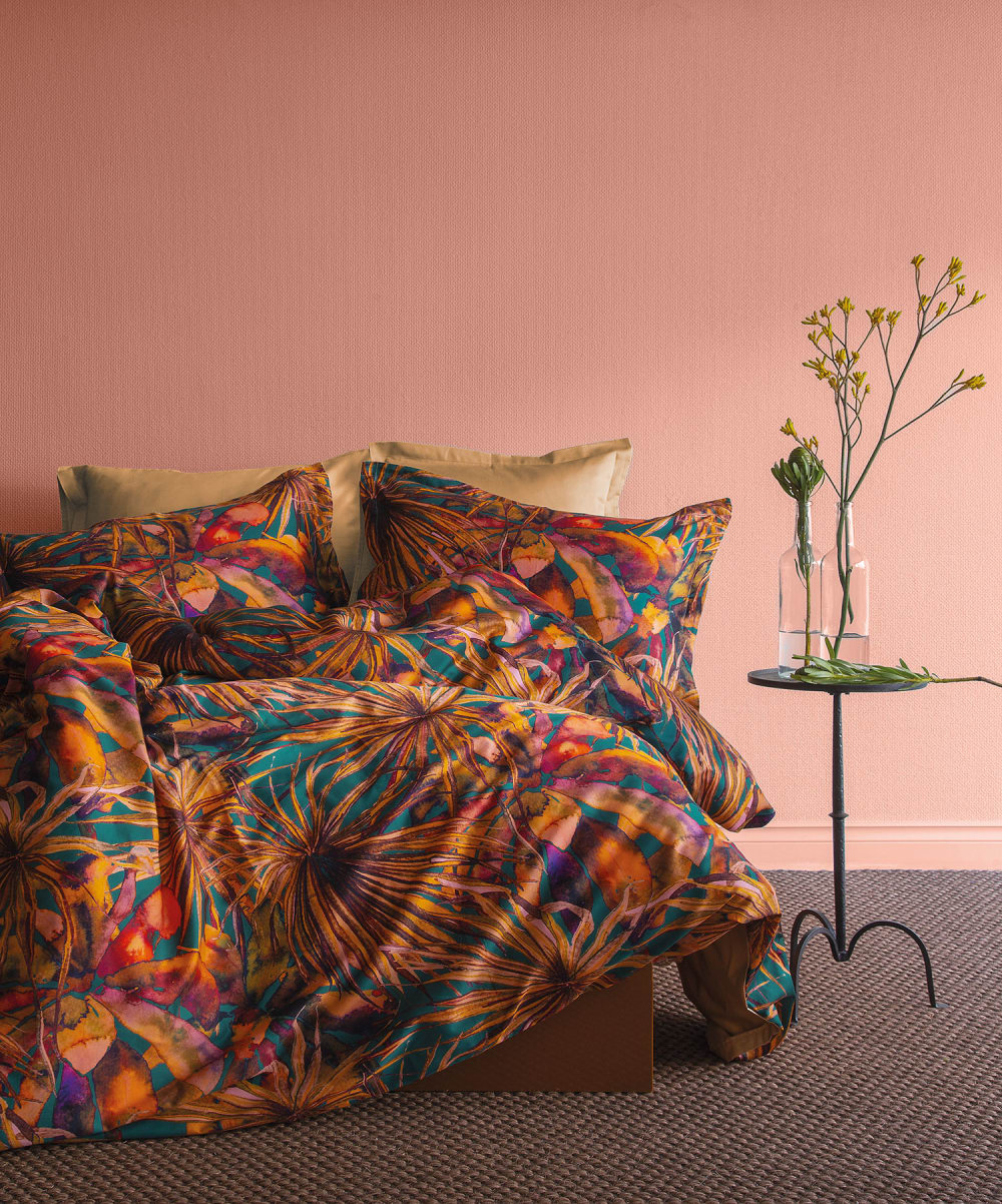 Parure de couette 240 x 220 cm - 2 personnes satin de coton imprimé