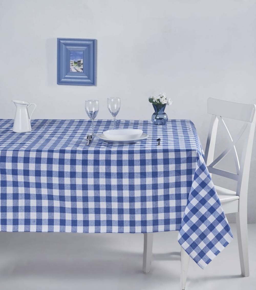 Nappe-150x150 cm carreaux bleu Nappe-150x150 cm carreaux bleu