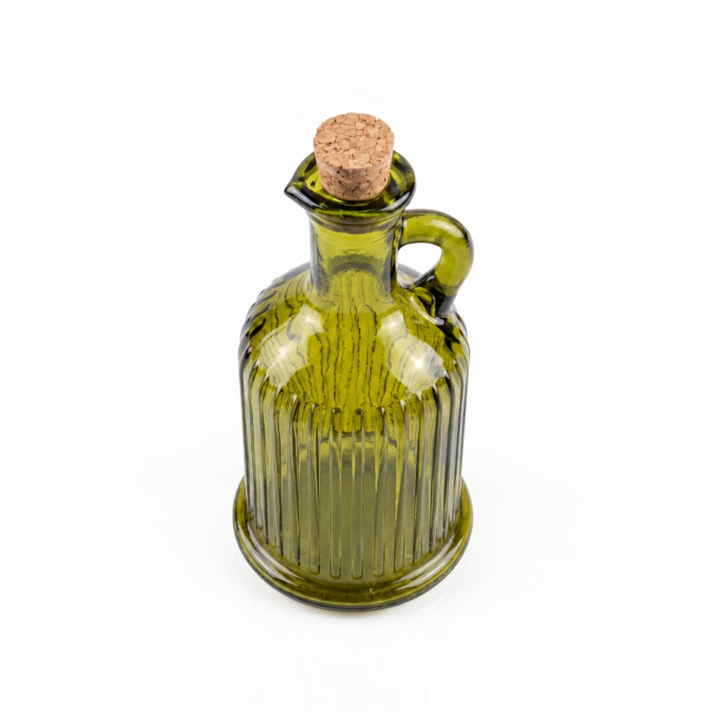 Bazar Bizar Ölflasche aus Recyclingglas in Olivgrün 8x8x17 cm - -