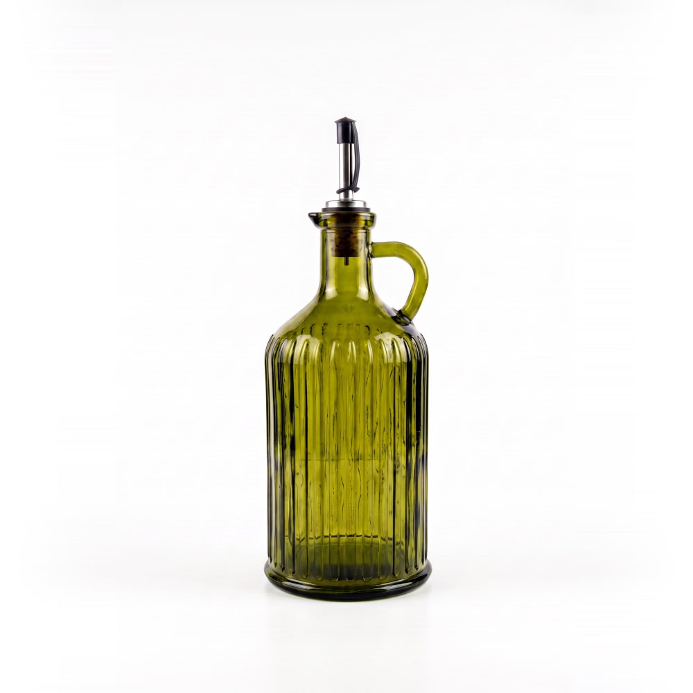 Bouteille d’huile en verre recyclé vert olive 11x11x27 cm Bouteille d’huile en verre recyclé vert olive 11x11x27 cm