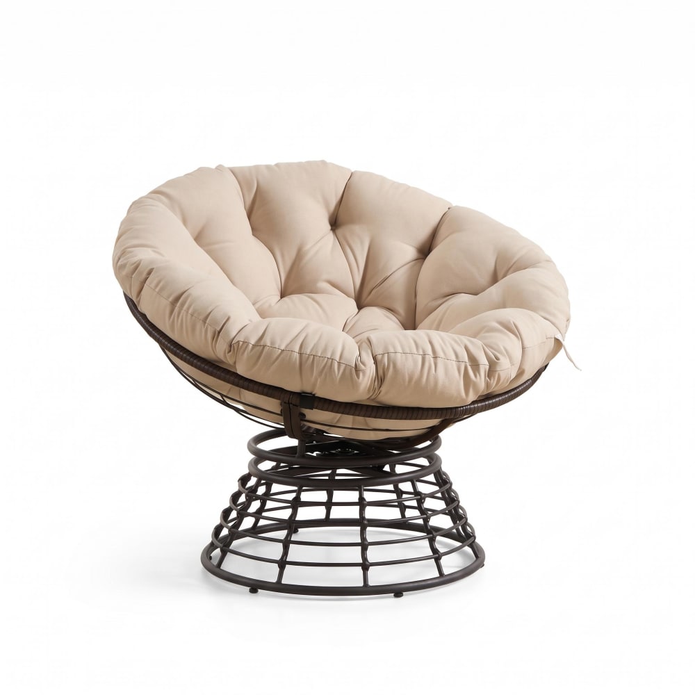 Chaise papasan ergonomique en rotin, pivot 360° int./ext. Chaise papasan ergonomique en rotin, pivot 360° int./ext.