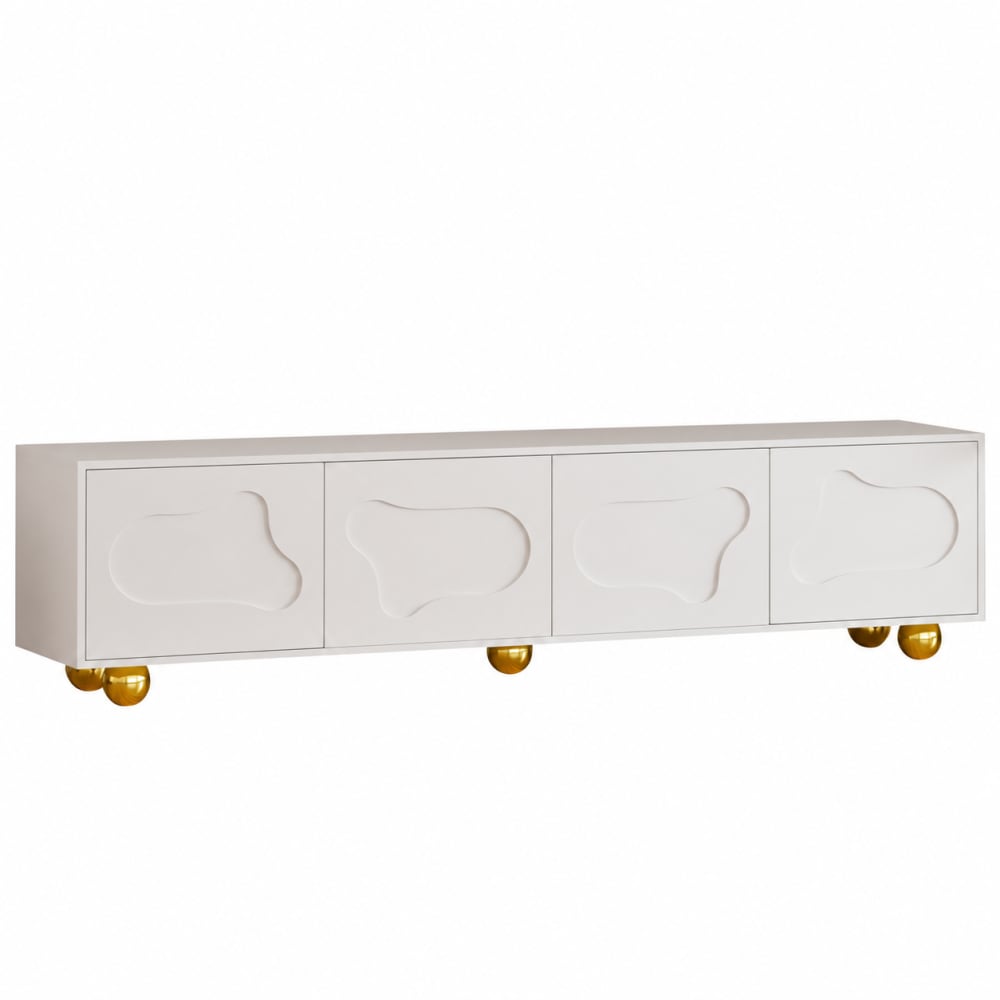 Meuble tv nuage avec 2 caissons et 5 pieds pour tv 75 pouces Meuble tv nuage avec 2 caissons et 5 pieds pour tv 75 pouces