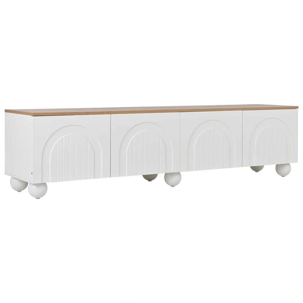 Meuble tv avec 4 compartiments et 6 pieds métalliques pour tv 80'' Meuble tv avec 4 compartiments et 6 pieds métalliques pour tv 80''
