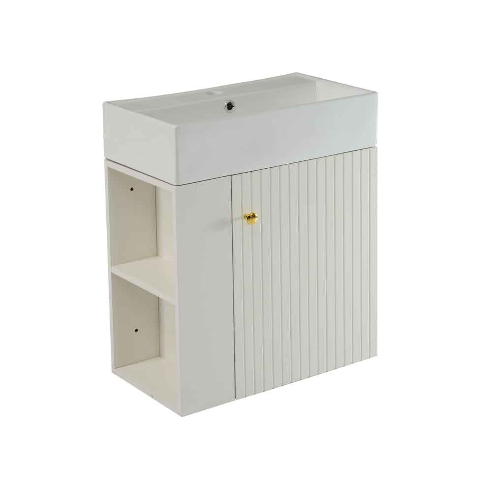 Meubles Cosy Bad-Wandschrank mit Waschbecken 55 cm und Unterschrank, weiß style modern - Spanplatte