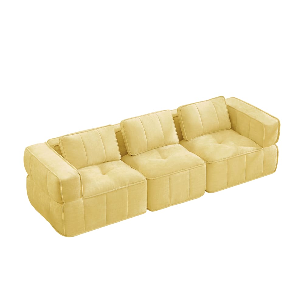 Canapé modulaire 3 places en mousse hd 32d, jaune Canapé modulaire 3 places en mousse hd 32d, jaune
