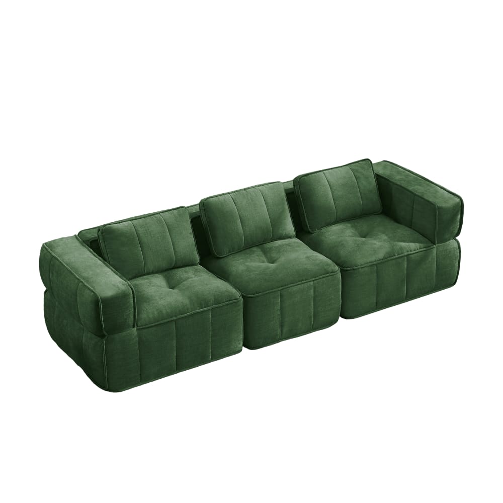 Canapé modulaire 3 places en mousse hd 32d, vert Canapé modulaire 3 places en mousse hd 32d, vert