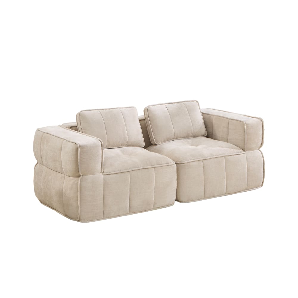 Canapé modulaire 2 places en mousse hd 32d, beige Canapé modulaire 2 places en mousse hd 32d, beige