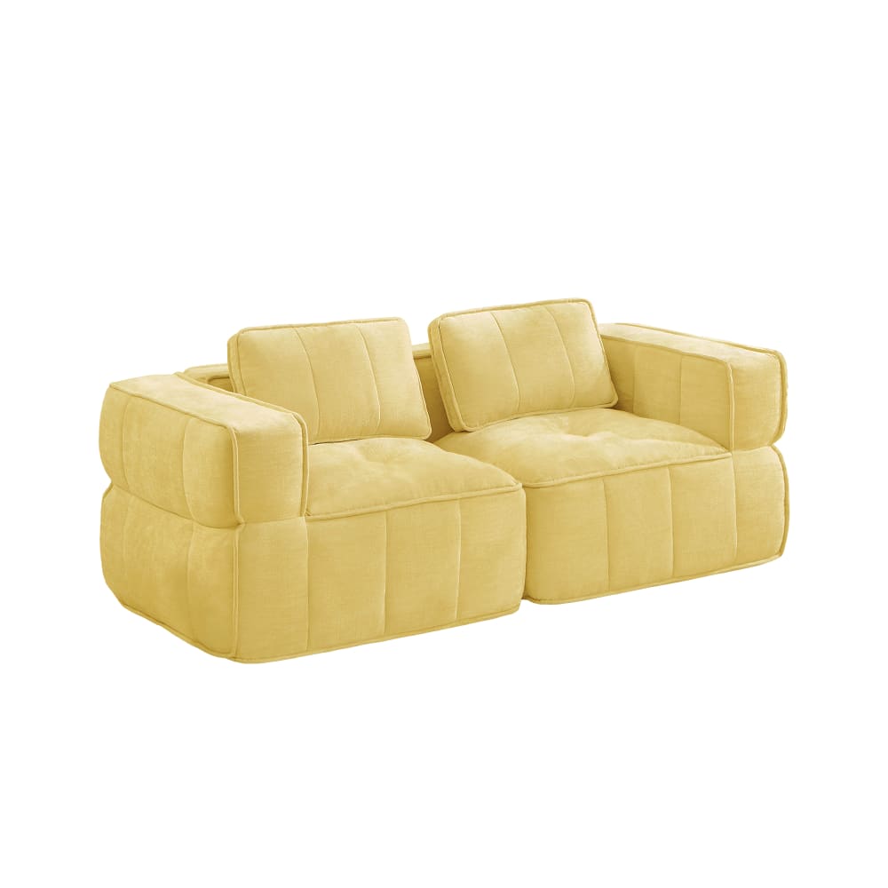Canapé modulaire 2 places en mousse hd 32d, jaune Canapé modulaire 2 places en mousse hd 32d, jaune