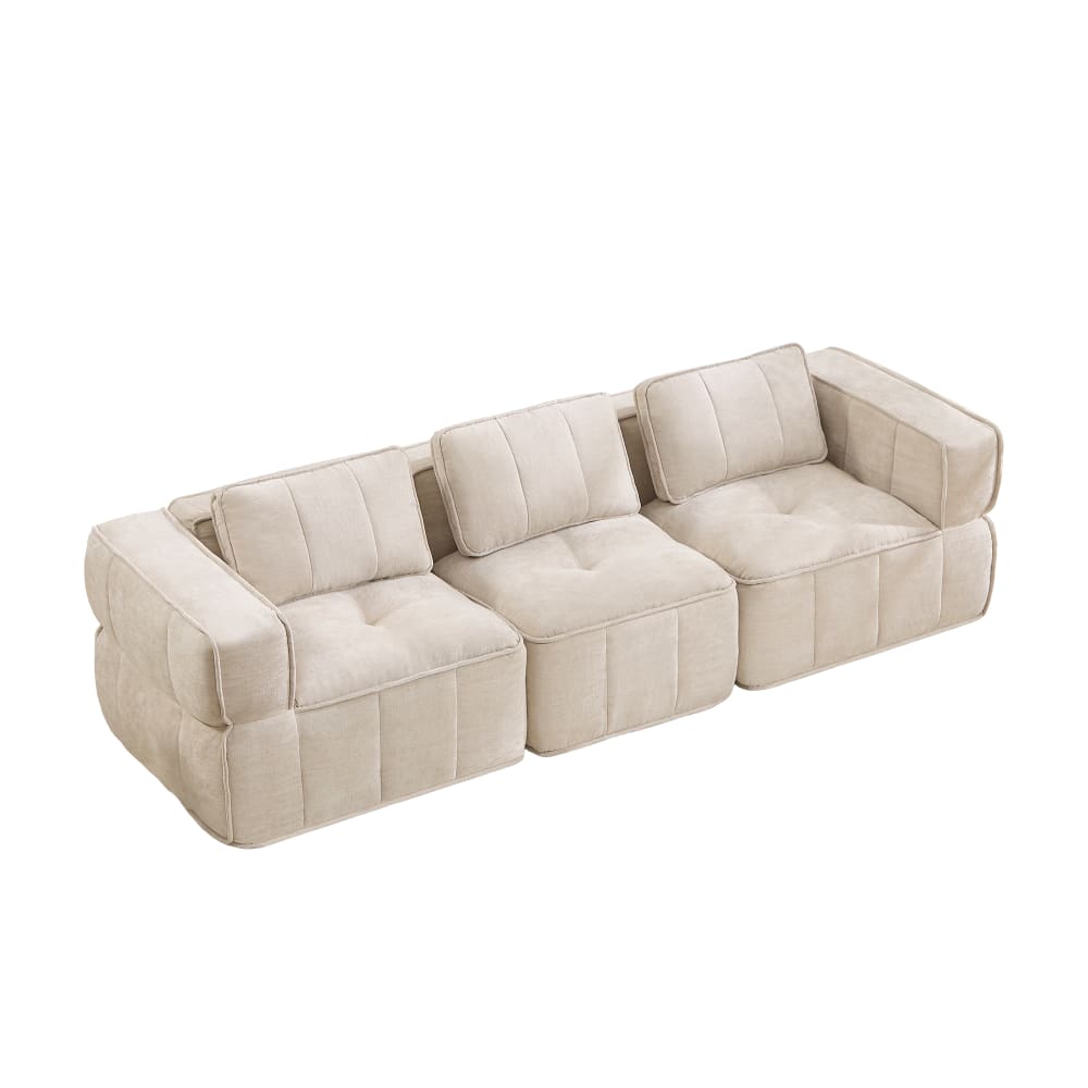 Canapé modulaire 3 places en mousse hd 32d, beige Canapé modulaire 3 places en mousse hd 32d, beige