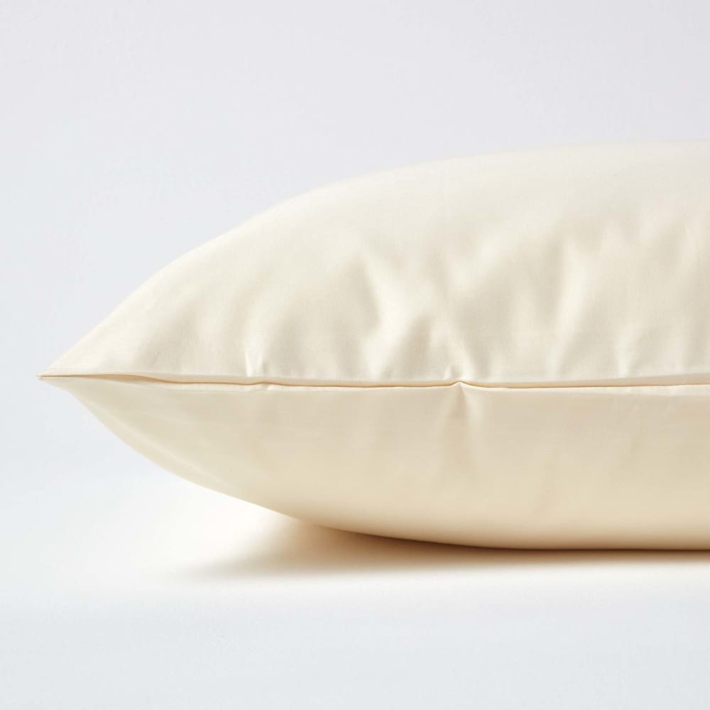 Kopfkissenbezug Satin ägyptische Baumwolle Creme 50x75 cm -
