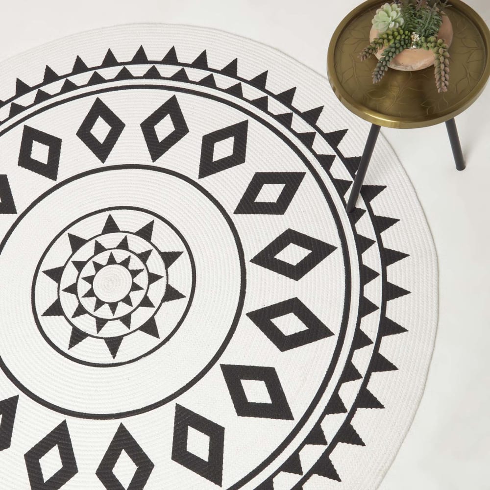 Runder teppich gewebt baumwolle 150 cm - Maisons Du Monde