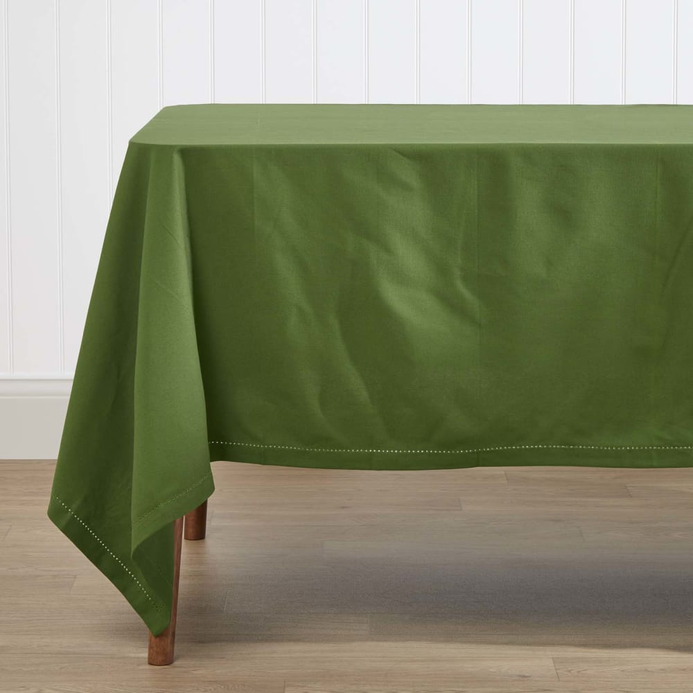 Tischdecke einfarbig rechteckig baumwolle dunkelolivgrün 137x178
