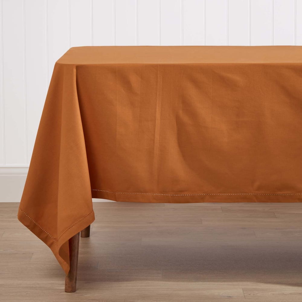 Tischdecke einfarbig rechteckig baumwolle terrakotta 178x300 cm -