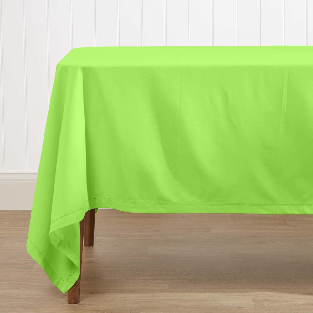 Tischdecke einfarbig rechteckig baumwolle limonengrün 137x228 cm