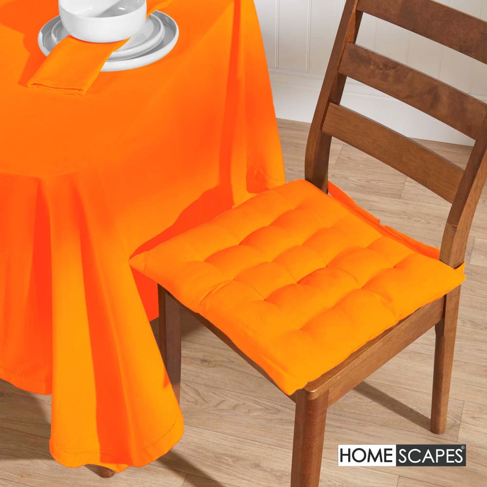 Tischdecke einfarbig rund baumwolle orange 180 cm - Maisons Du
