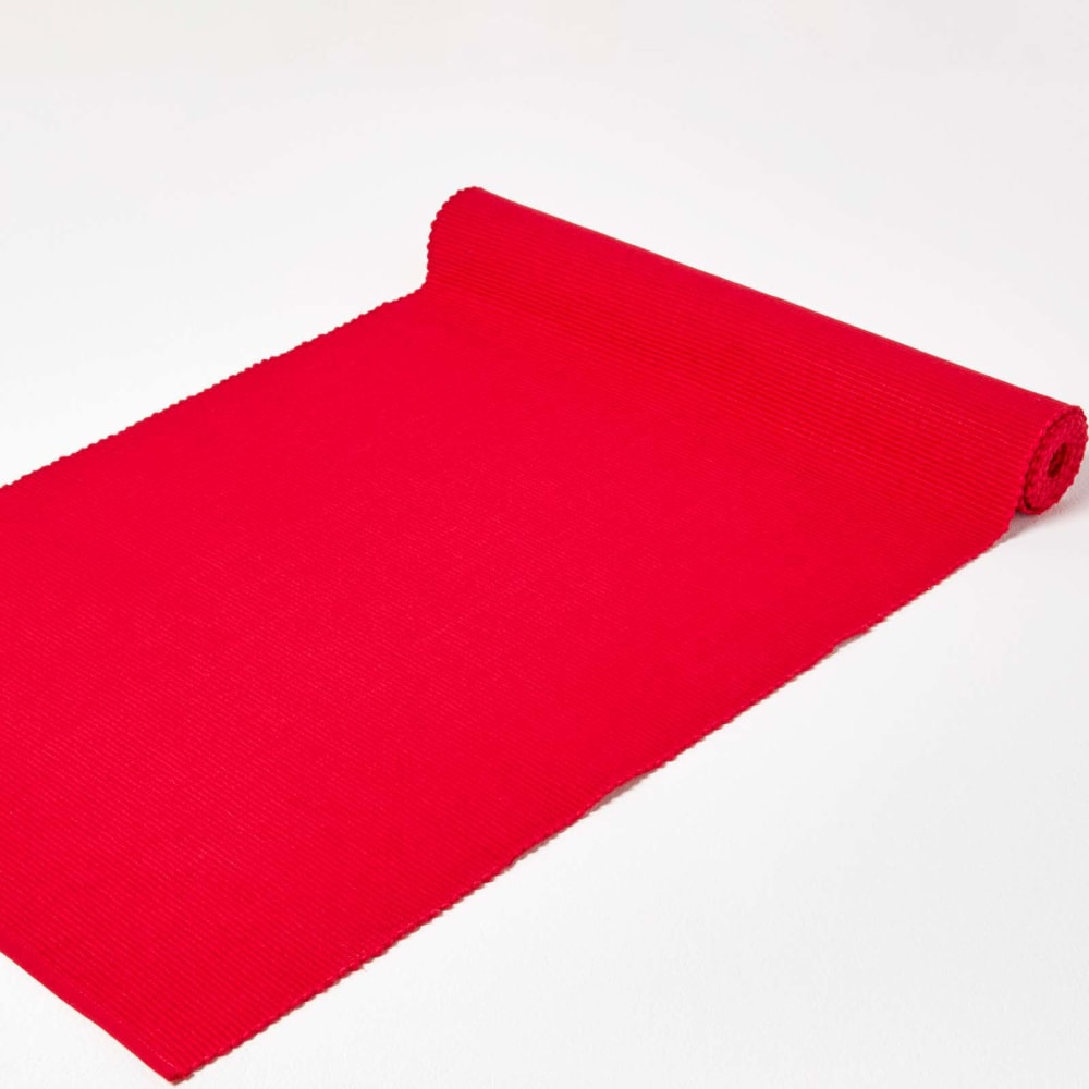 Tischläufer einfarbig baumwolle rot - Maisons Du Monde