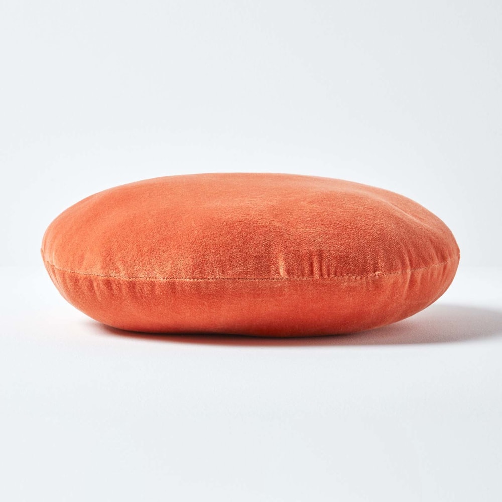 Kissen rund samt orange 40 cm - Maisons Du Monde