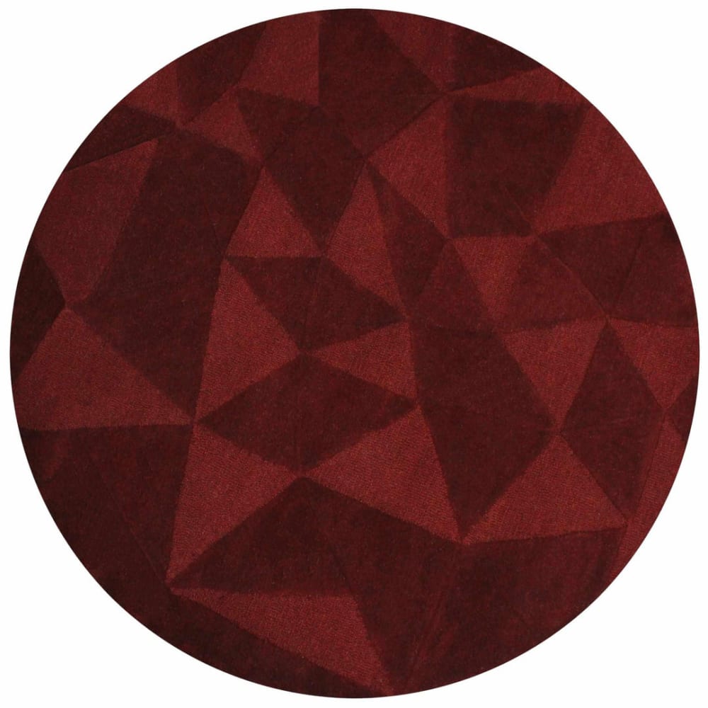 Tapis en laine rond rouge 160x160cm