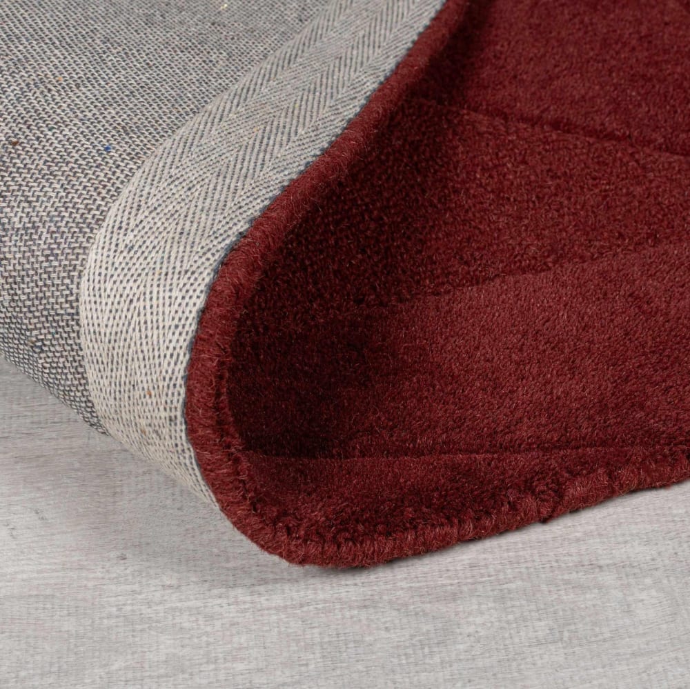 Tapis en laine rond rouge 160x160cm — vue 4