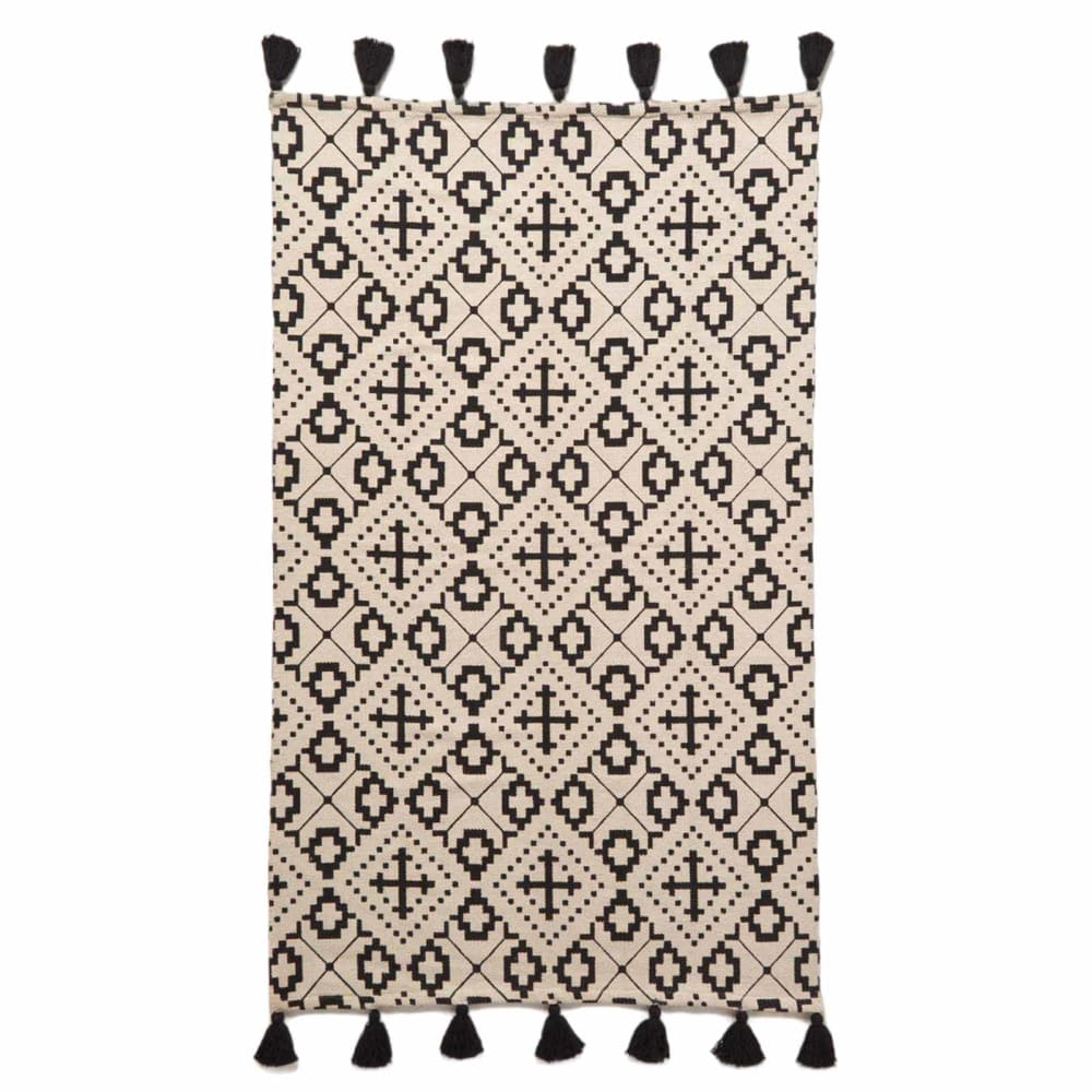 Tapis en coton noir 120x170 cm Tapis en coton noir 120x170 cm