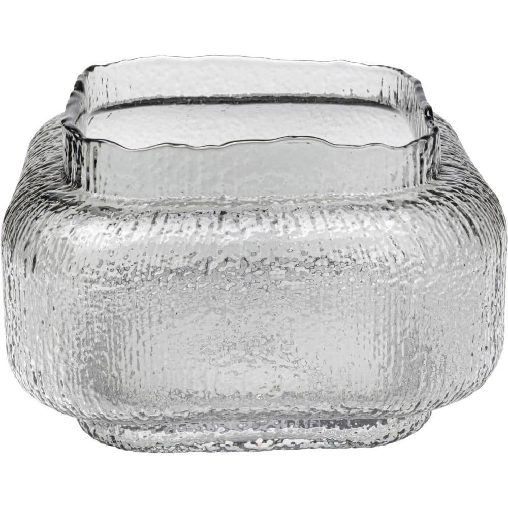 Vase en verre martelé gris
