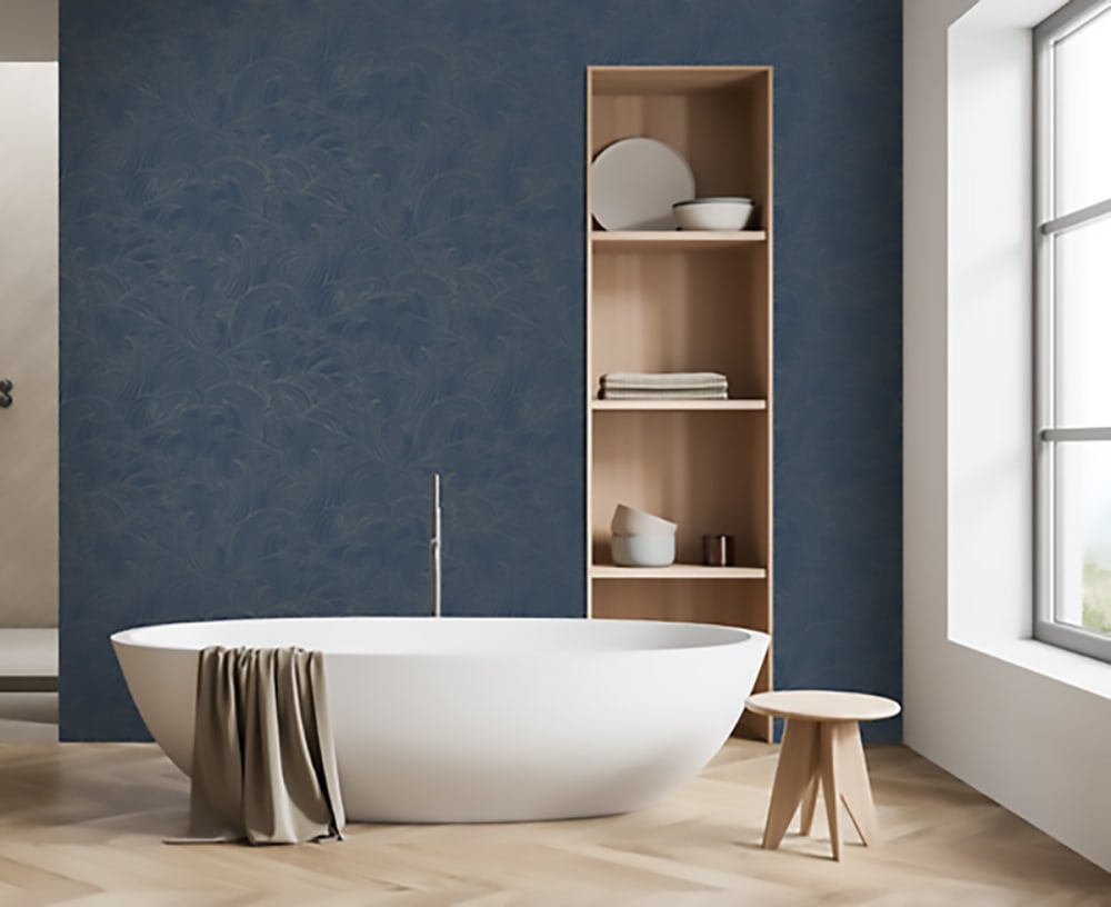 Papier peint vagues japonaises bleu 0,53 m × 10 m — vue 3