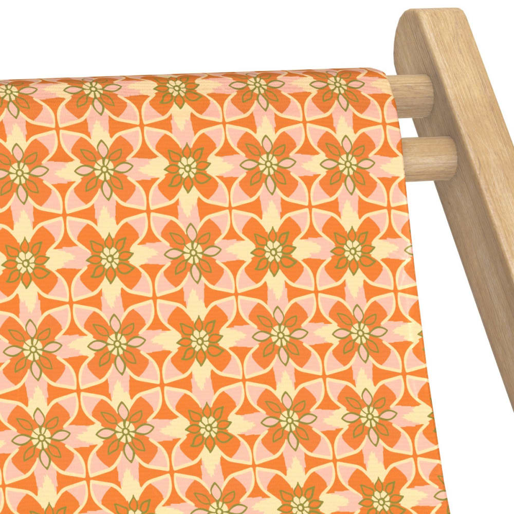 Toile outdoor pour transat, prête à poser, motif graphique mandarine