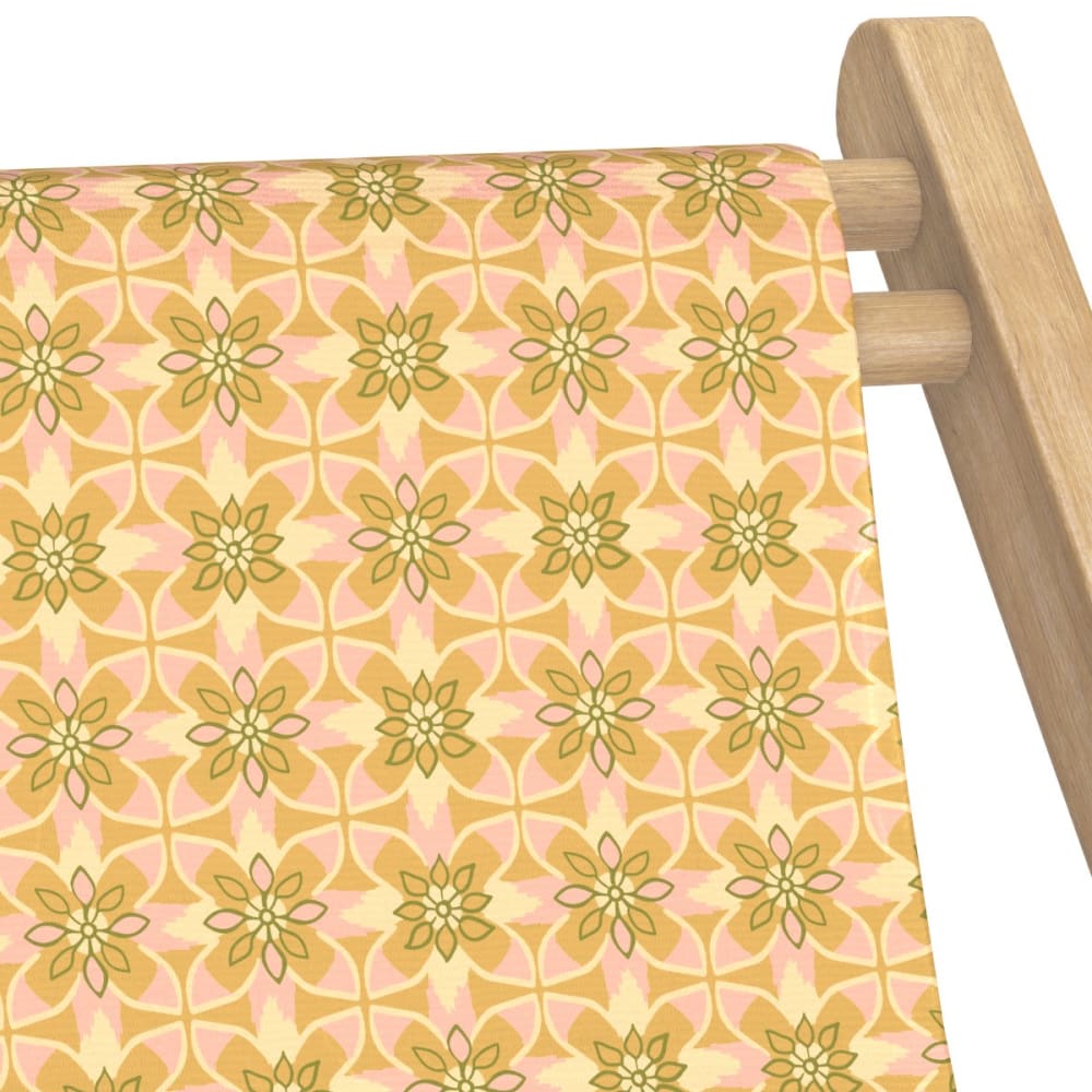 Toile outdoor pour transat, prête à poser, motif graphique ocre