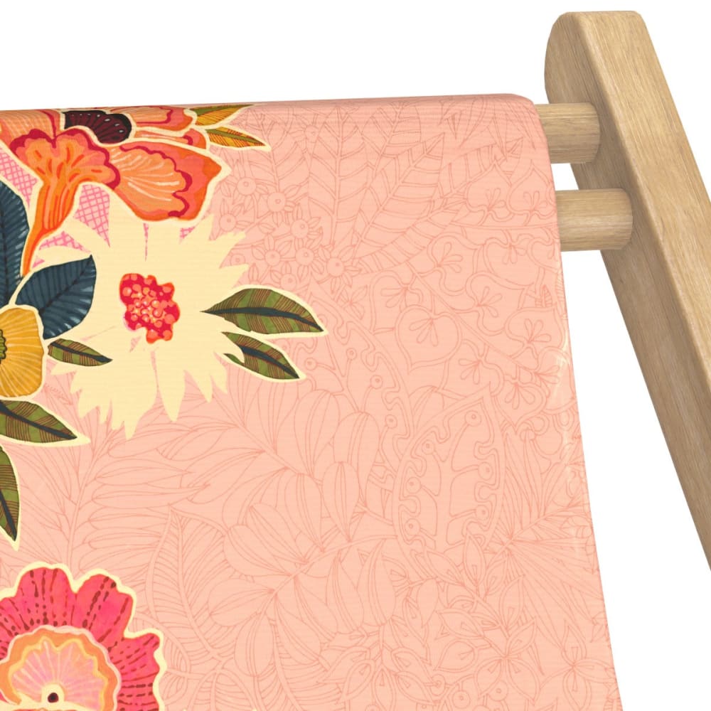 Toile outdoor pour transat, prête à poser, motif fleuri rose