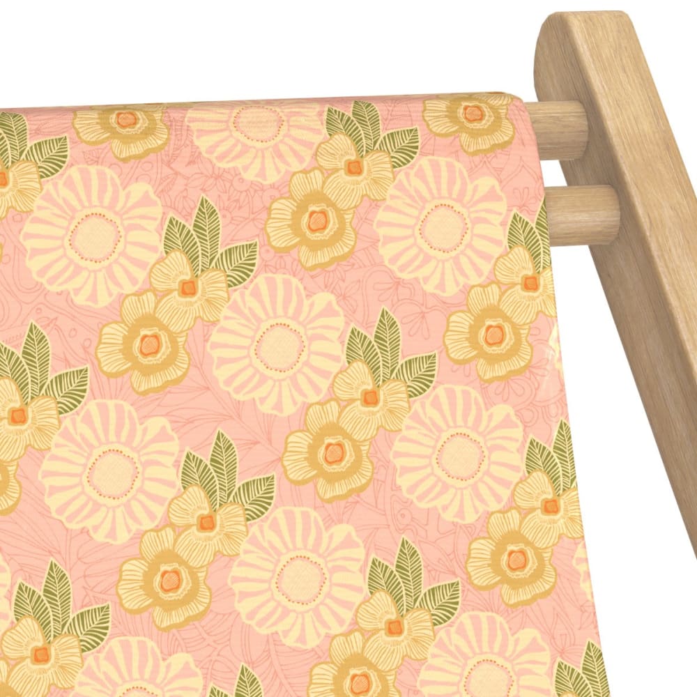 Toile outdoor pour transat, prête à poser, fleurs graphiques rose