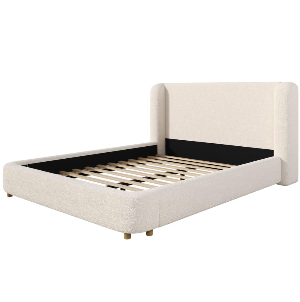 Hauss Spole Doppelbett aus Polyester in Bouclé-Optik beige 180 x 200 cm style modern - Pes - Polyester